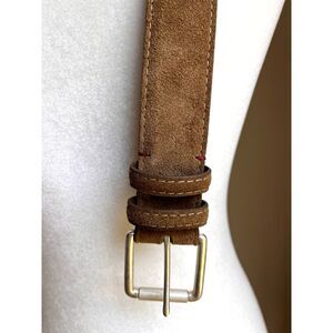 Mens Belt Torino Italian Sueded Calfskin Belt Whiskey Brown Size 32